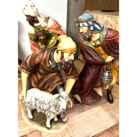 VTG O'Well Grandeur Hand-Painted Ceramic Nativity Scene Set 10 Pieces, Large - Picture 5 of 16